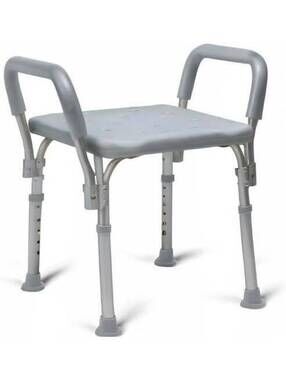 Medline Backless Shower Chair with Arms - 350 lb. 'Made with NO BACK'